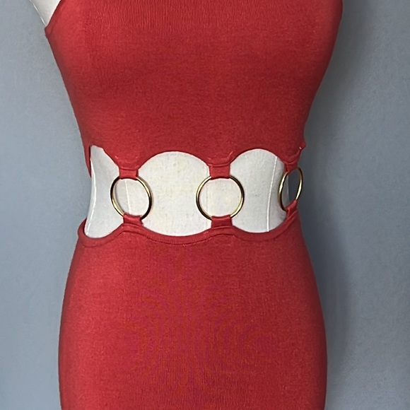Orange Ring Cutout Dress - Picture 3 of 3